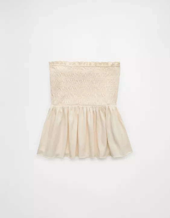 Aeo AE Sunchaser Knit Ruffle Smocked Tube Top