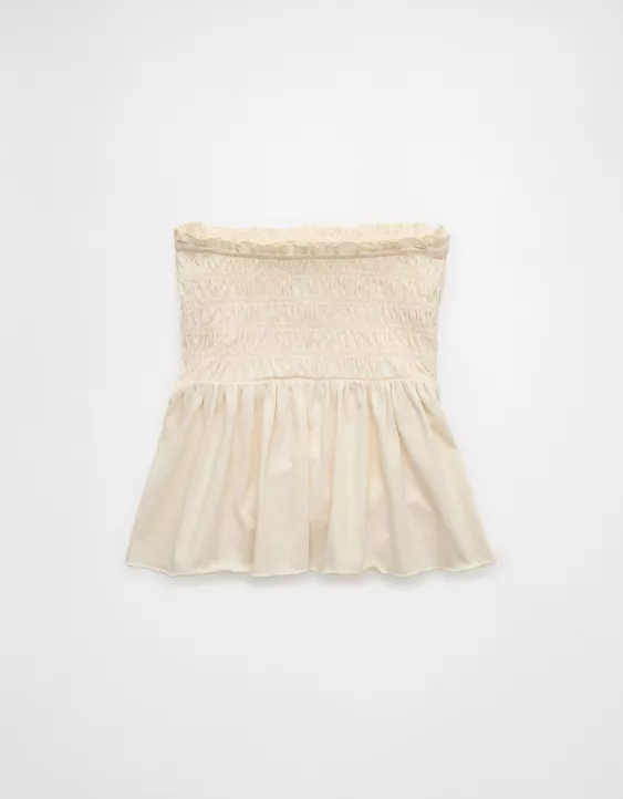 Aeo AE Sunchaser Knit Ruffle Smocked Tube Top