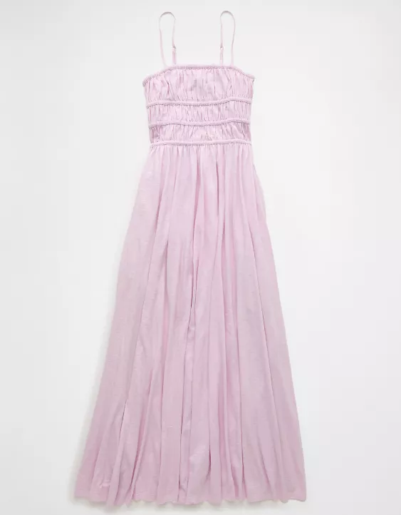 Aeo AE Sunchaser Knit Smocked Bodice Midi Dress