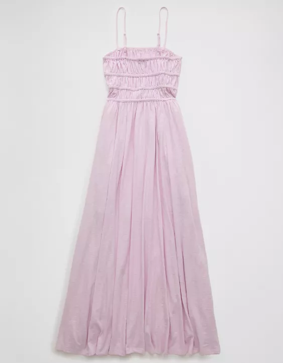 Aeo AE Sunchaser Knit Smocked Bodice Midi Dress