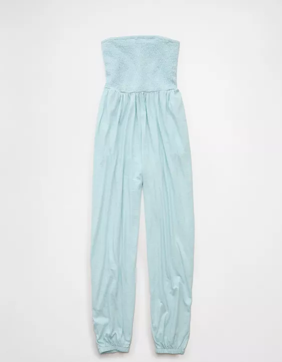 Aeo AE Sunchaser Knit Smocked Tube Jumpsuit