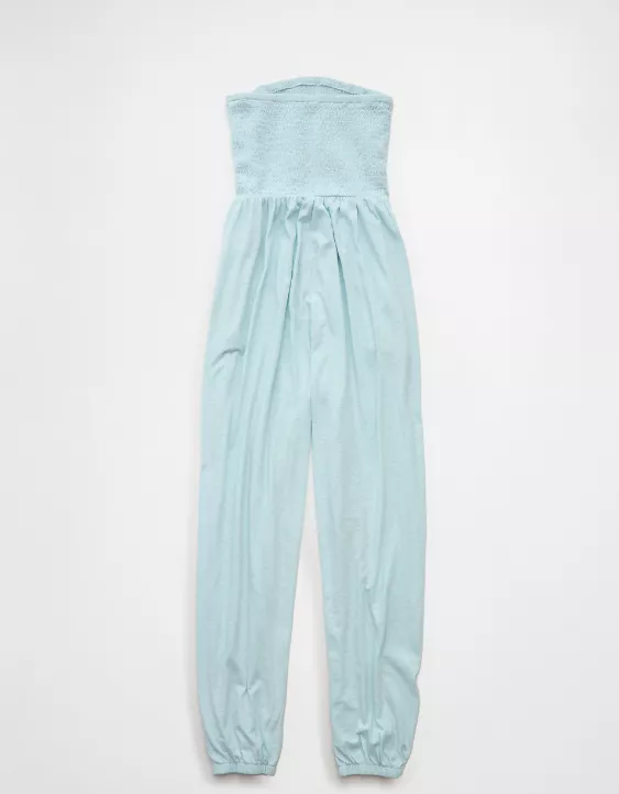 Aeo AE Sunchaser Knit Smocked Tube Jumpsuit