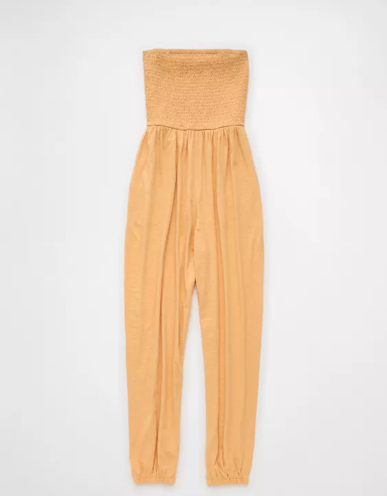 Aeo AE Sunchaser Knit Smocked Tube Jumpsuit