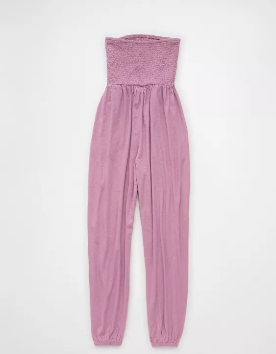 Aeo AE Sunchaser Knit Smocked Tube Jumpsuit