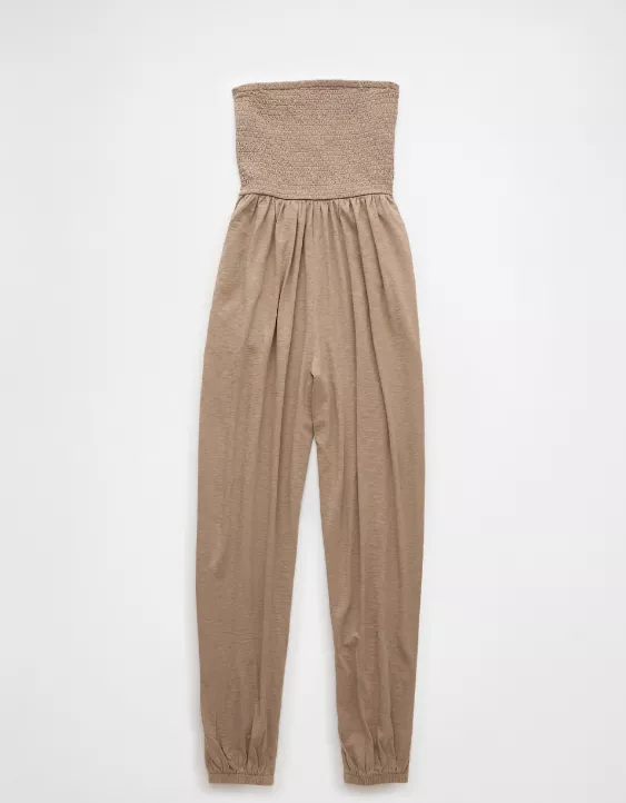 Aeo AE Sunchaser Knit Smocked Tube Jumpsuit