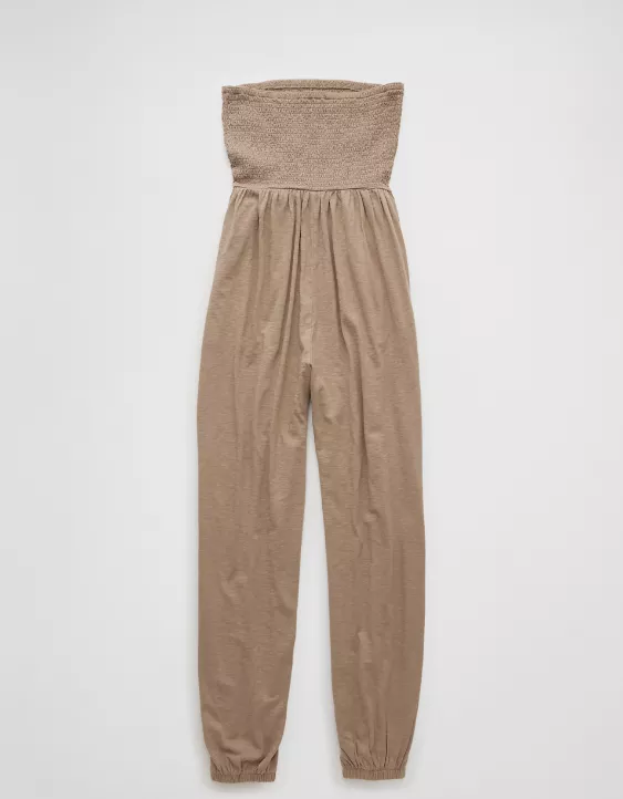 Aeo AE Sunchaser Knit Smocked Tube Jumpsuit