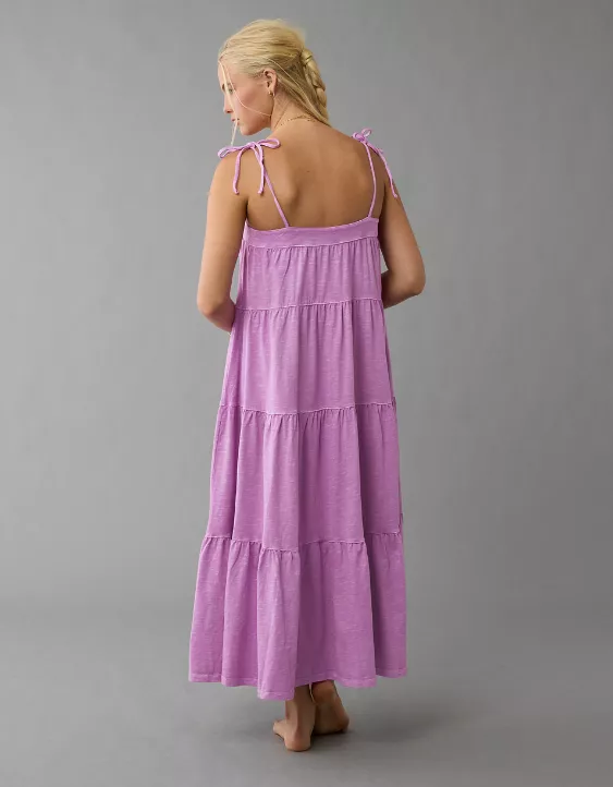 Aeo AE Sunchaser Knit Tie Shoulder Maxi Dress