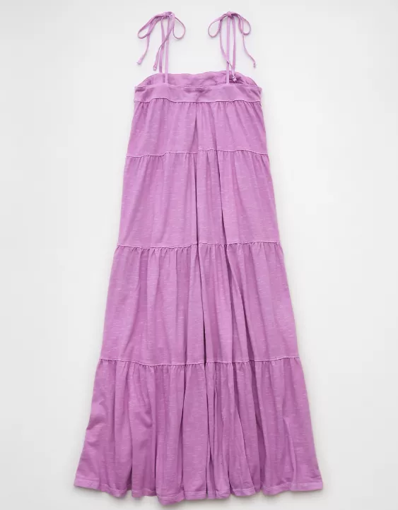 Aeo AE Sunchaser Knit Tie Shoulder Maxi Dress