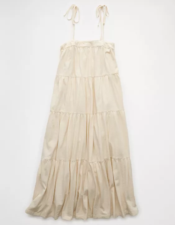 Aeo AE Sunchaser Knit Tie Shoulder Maxi Dress