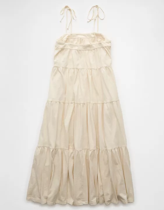 Aeo AE Sunchaser Knit Tie Shoulder Maxi Dress