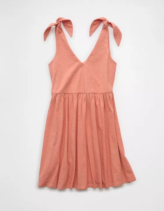 Aeo AE Sunchaser Knit Tie Shoulder Mini Dress