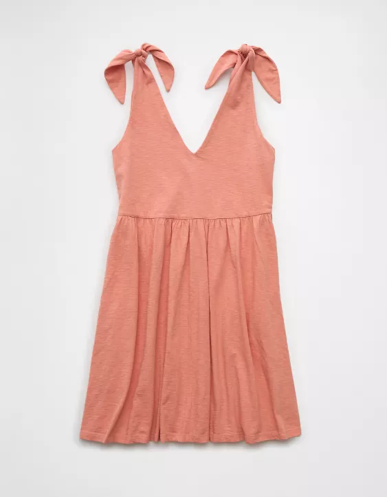 Aeo AE Sunchaser Knit Tie Shoulder Mini Dress