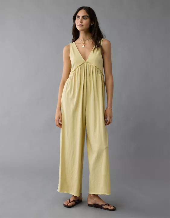 Aeo AE Sunchaser Knit V-Neck Jumpsuit