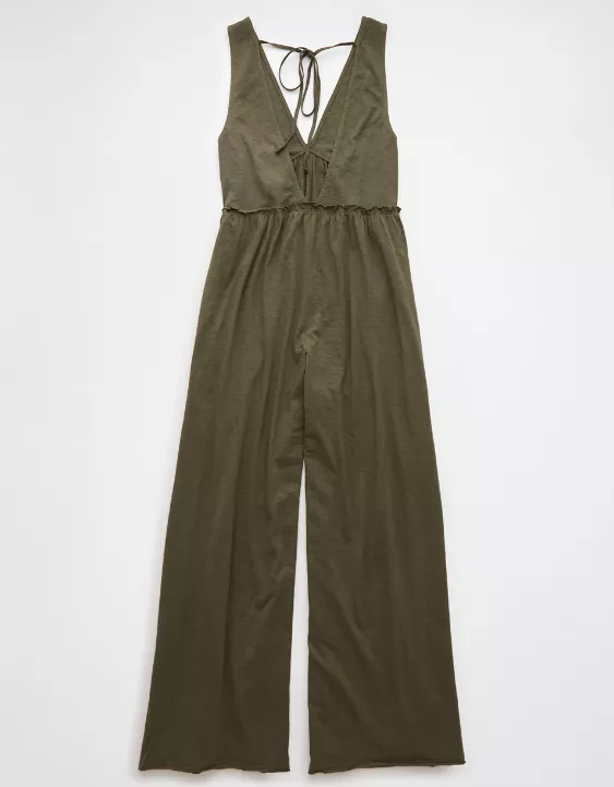 Aeo AE Sunchaser Knit V-Neck Jumpsuit