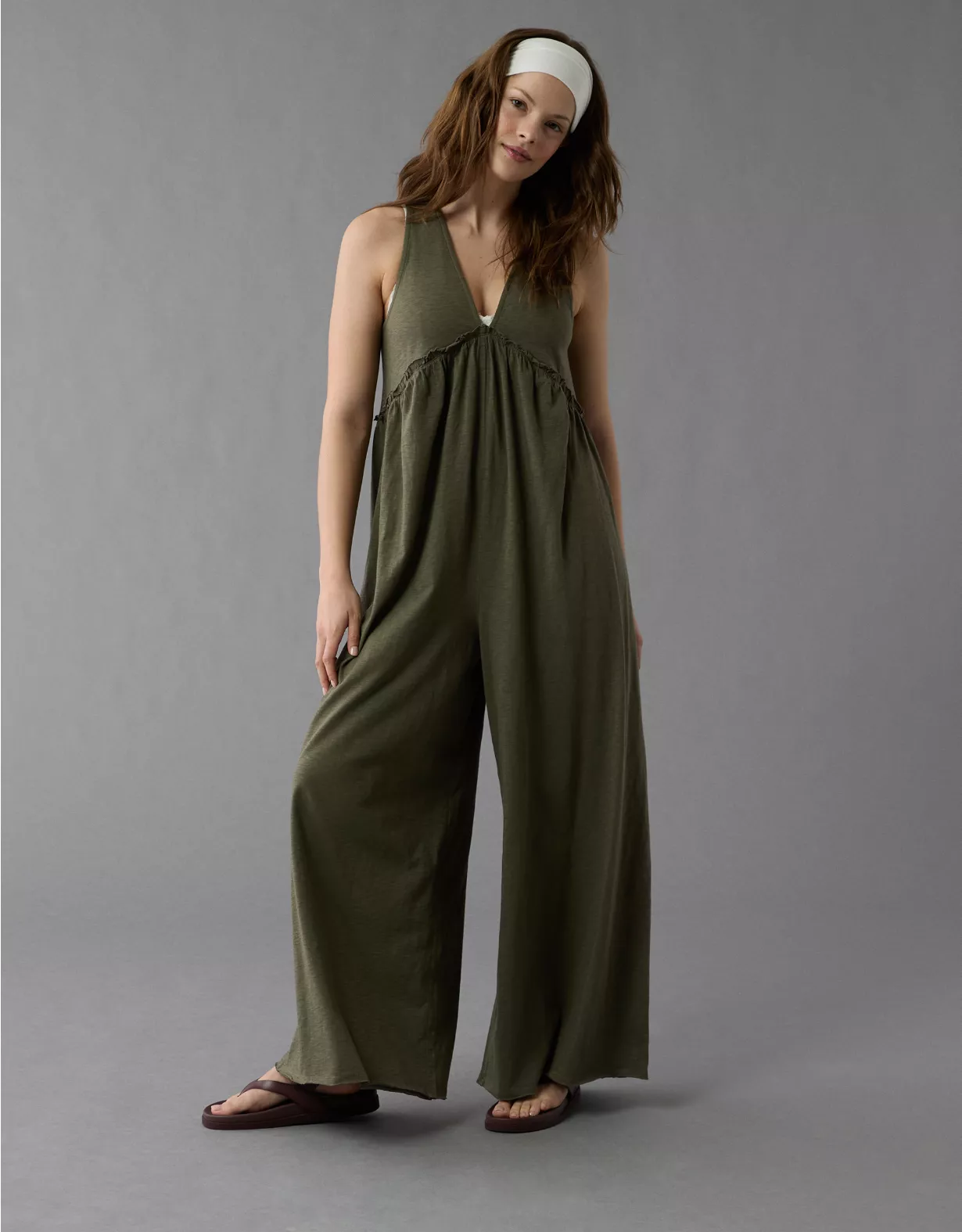 aeo AE Sunchaser Knit V-Neck Jumpsuit