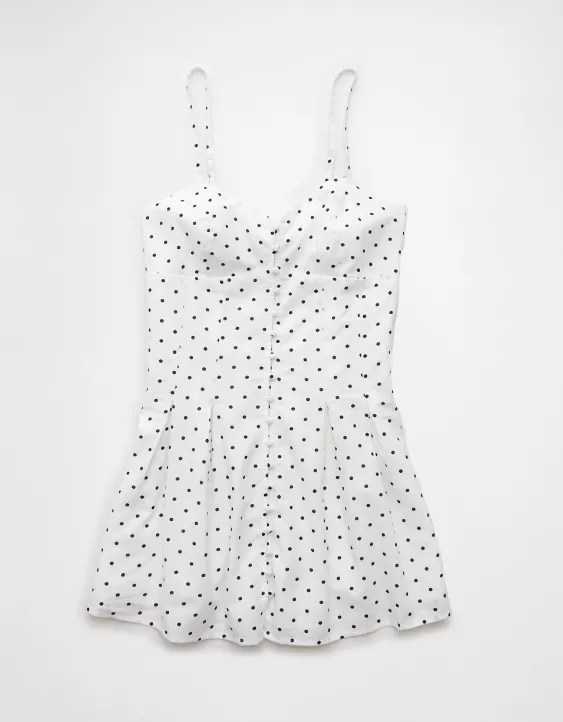 Aeo AE Sweetheart Button-Up Mini Dress