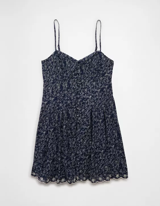 Aeo AE Sweetheart Button-Up Mini Dress