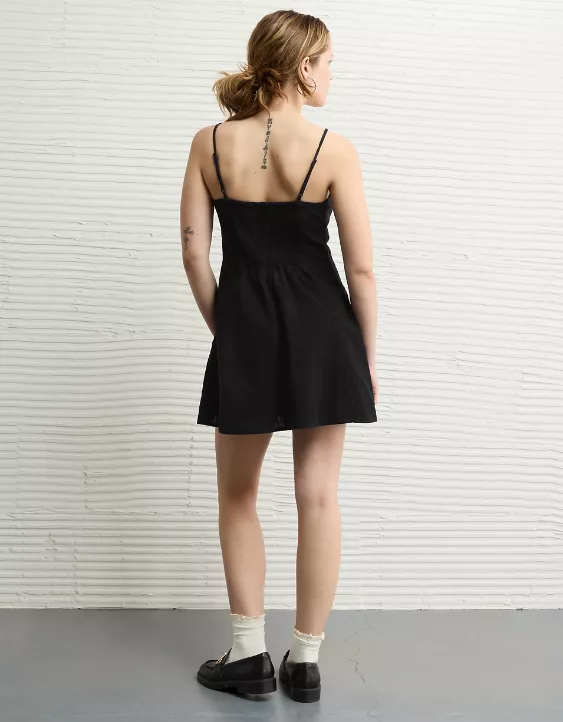 Aeo AE Sweetheart Button-Up Mini Dress