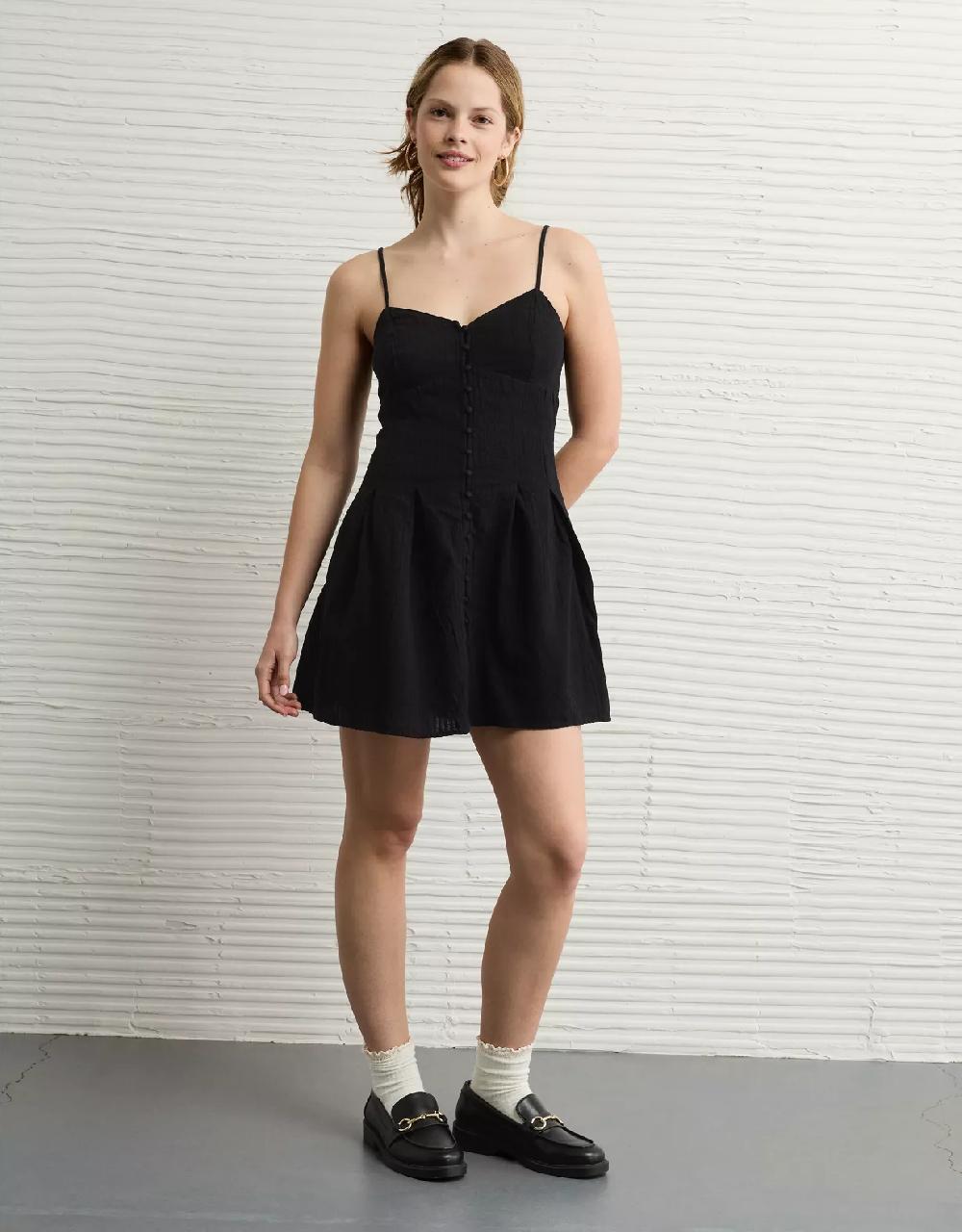 aeo AE Sweetheart Button-Up Mini Dress