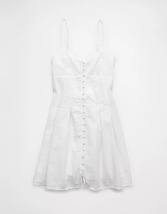 Aeo AE Sweetheart Button-Up Mini Dress