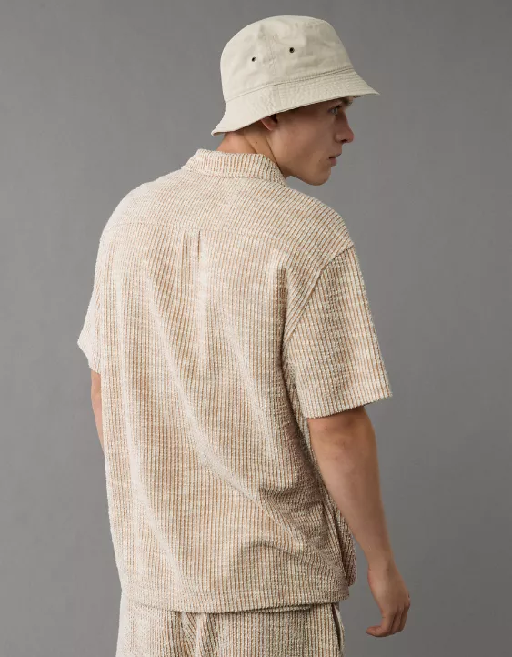 Aeo AE Textured Button-Up Camp Shirt