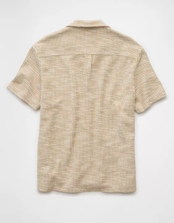 Aeo AE Textured Button-Up Camp Shirt