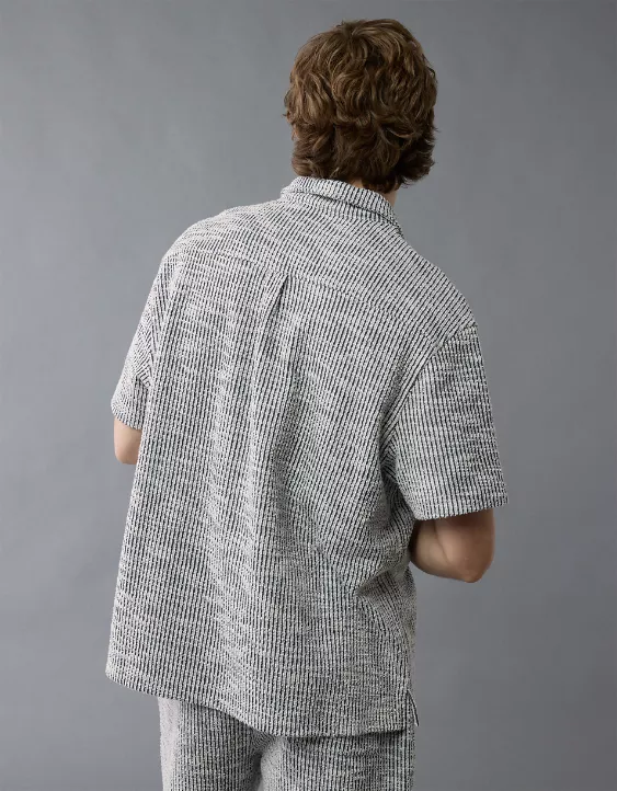 Aeo AE Textured Button-Up Camp Shirt