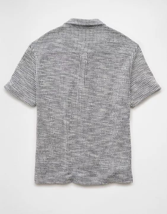 Aeo AE Textured Button-Up Camp Shirt