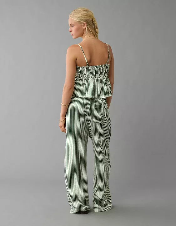 Aeo AE Tie Front Seersucker Cami