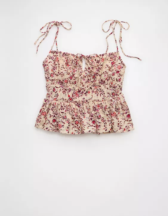 Aeo AE Tie Strap Corset Tank Top