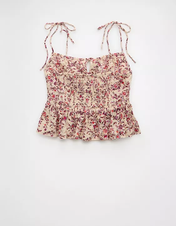 Aeo AE Tie Strap Corset Tank Top