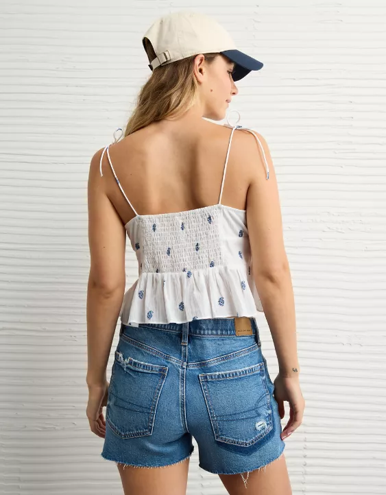 Aeo AE Tie Strap Corset Tank Top