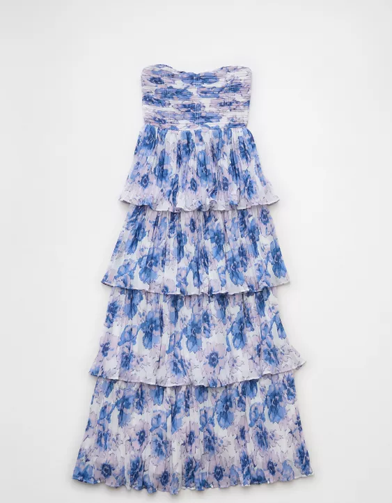 Aeo AE Tiered Pleated Maxi Dress