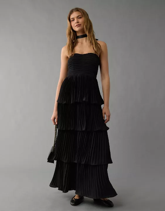 Aeo AE Tiered Pleated Maxi Dress