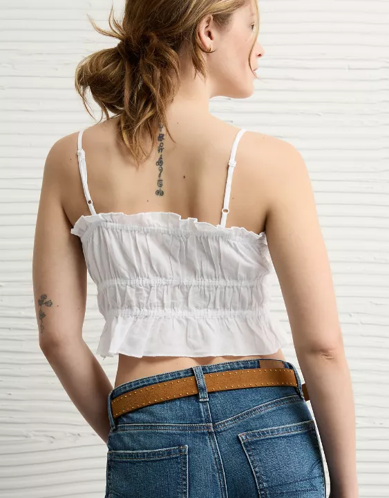 Aeo AE Tiered Ruched Tank Top