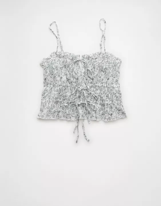 Aeo AE Tiered Ruched Tank Top