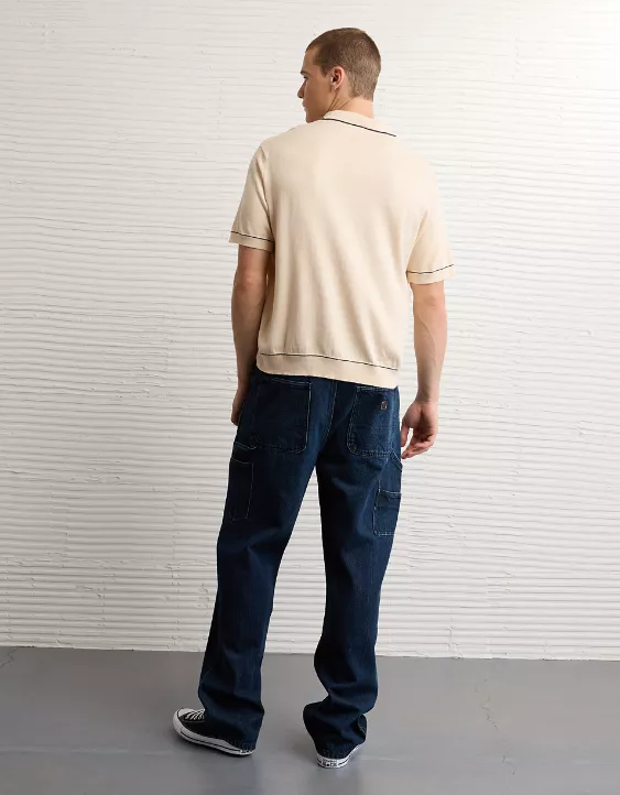 Aeo AE Tipped Sweater Polo Shirt