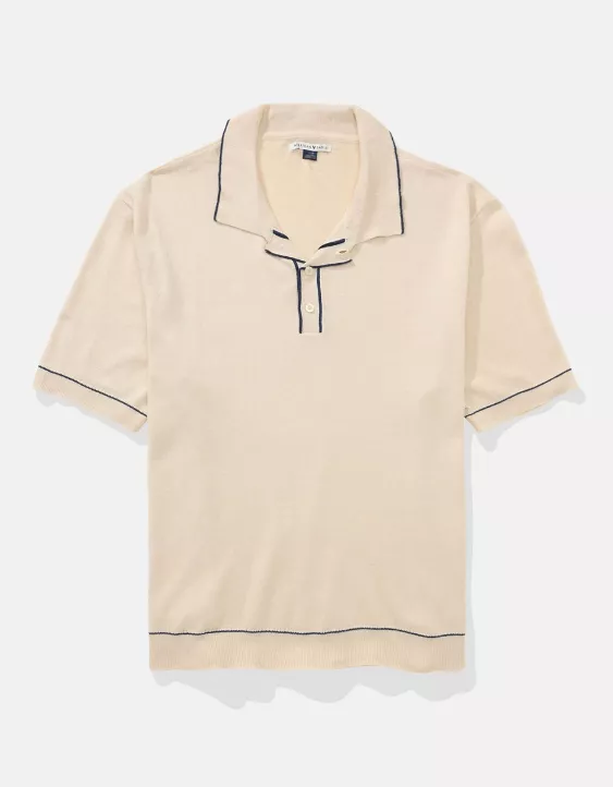 Aeo AE Tipped Sweater Polo Shirt