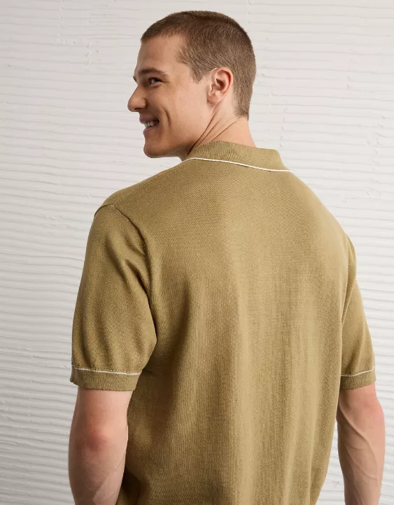 Aeo AE Tipped Sweater Polo Shirt