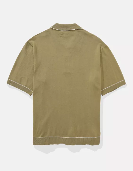 Aeo AE Tipped Sweater Polo Shirt