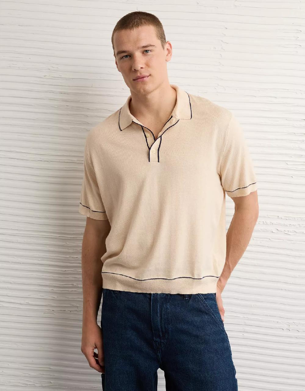 aeo AE Tipped Sweater Polo Shirt
