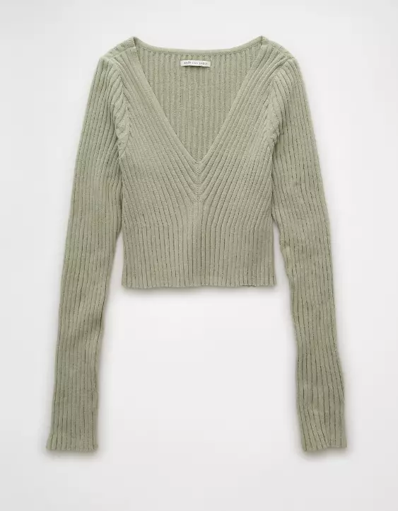 Aeo AE V-Neck Chenille Sweater