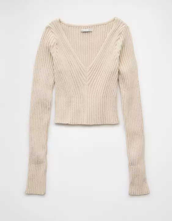 Aeo AE V-Neck Chenille Sweater