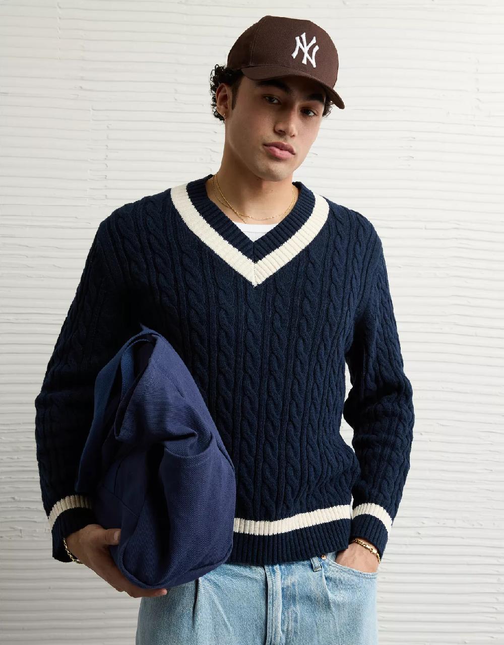 aeo AE V-Neck Cricket Sweater