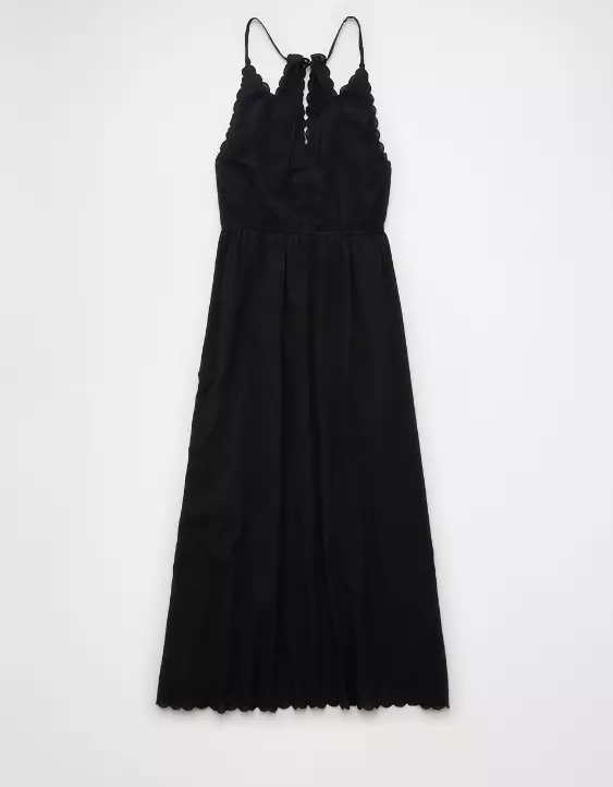 Aeo AE V-Neck Embroidered Midi Dress