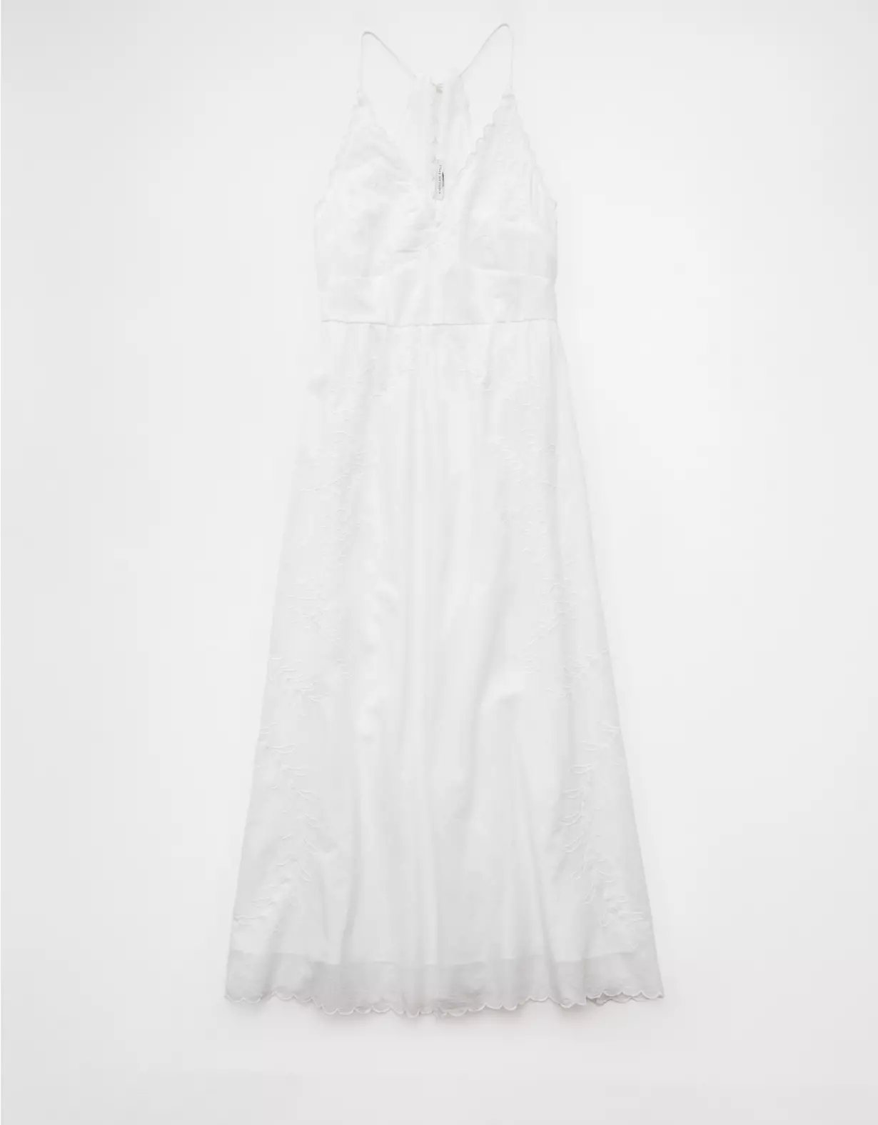 aeo AE V-Neck Embroidered Midi Dress