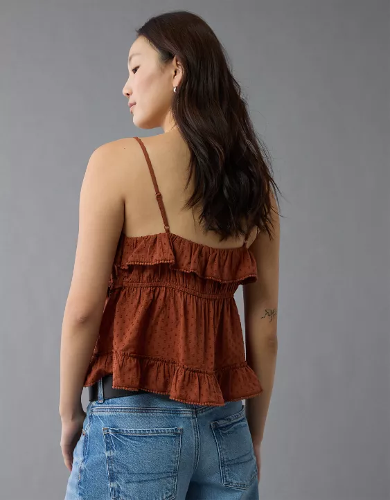 Aeo AE V-Neck Ruffle Cami