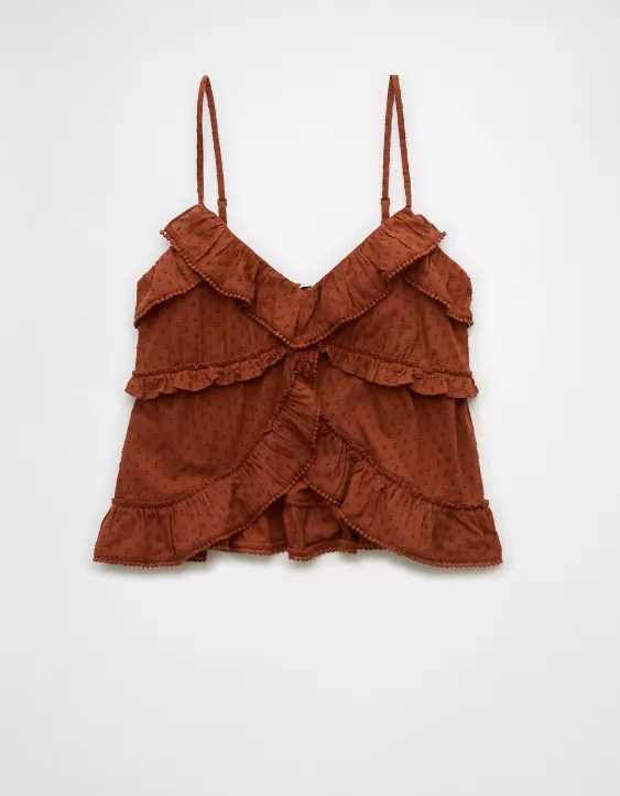 Aeo AE V-Neck Ruffle Cami