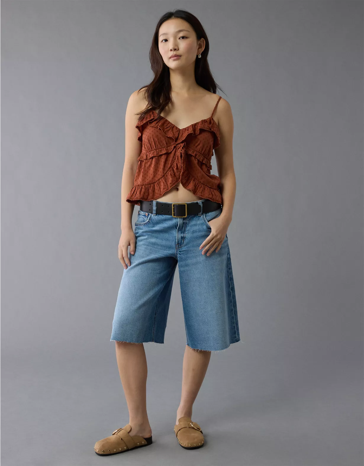 aeo AE V-Neck Ruffle Cami