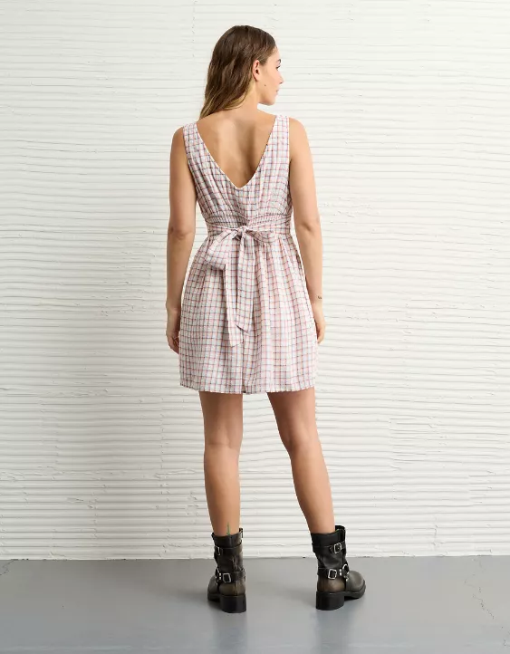 Aeo AE V-Neck Scalloped Mini Dress